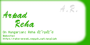 arpad reha business card